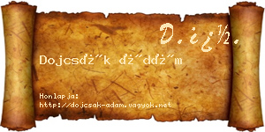 Dojcsák Ádám névjegykártya