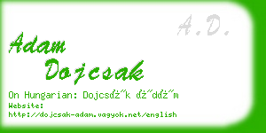 adam dojcsak business card